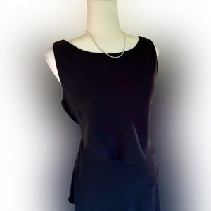 S.L. Fashions Elegant Black Sleeveless Midi Dress